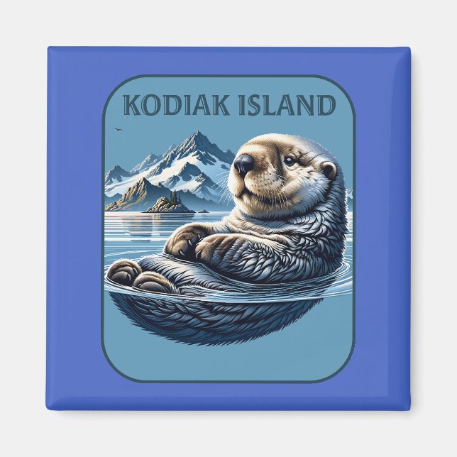 Kodiak Island Sea Otter Alaska Magnet (Front)