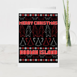 Kodiak Island Ugly Christmas Sweater Greeting Card