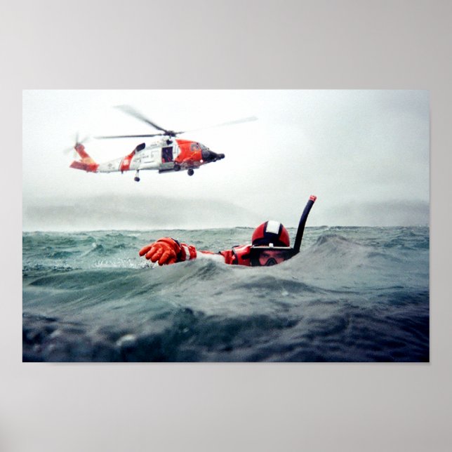 Kodiak Rescue Swimmer - Coast Guard Poster (Front)