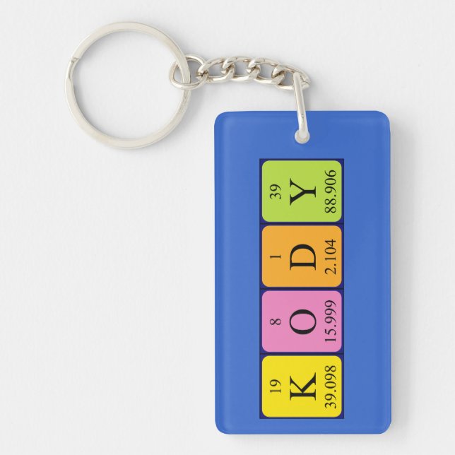 Kody periodic table name keyring (Front)