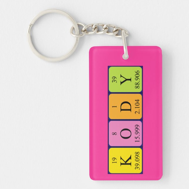 Kody periodic table name keyring (Front)