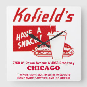 Kofield's Restaurant, Chicago Square Wall Clock