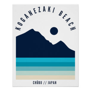 Koganezaki Beach Chubu Japan Retro Vintage Poster