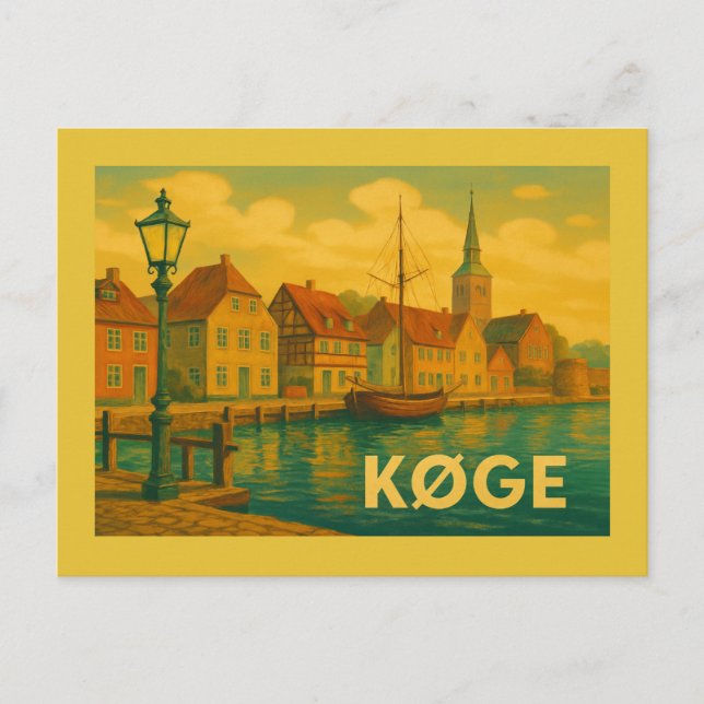 Køge Denmark Old Town Postcard (Front)