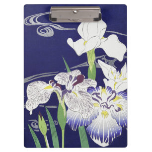 Kogyo Tsukioka Irises,Japanese Flower Art Clipboard