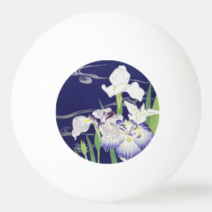 Kogyo Tsukioka Irises,Japanese Flower Art Ping Pong Ball