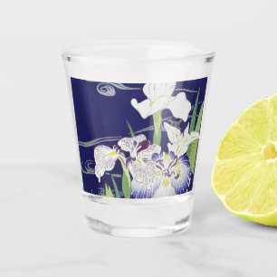 Kogyo Tsukioka Irises,Japanese Flower Art Shot Glass