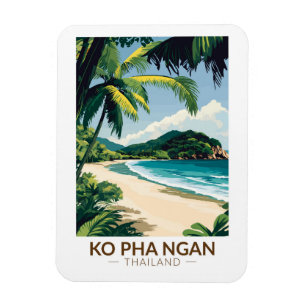 Koh Pha Ngan Thailand Travel Art Vintage Magnet