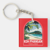 Koh Phangan Thailand Travel Art Emblem