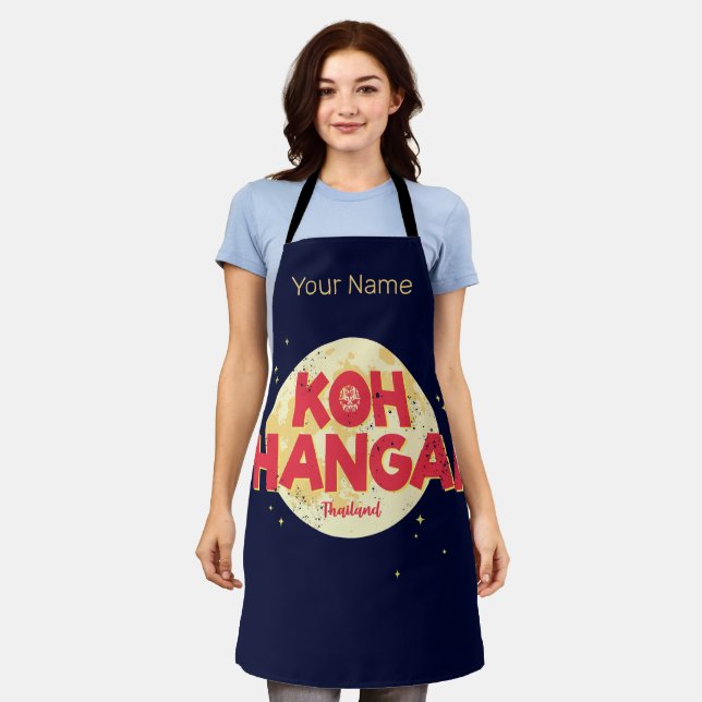 Koh Phangan with moon vintage island Thailand Apron (Worn)