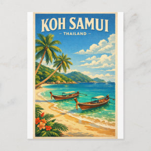 Koh Samui Island, Thailand retro Postcard
