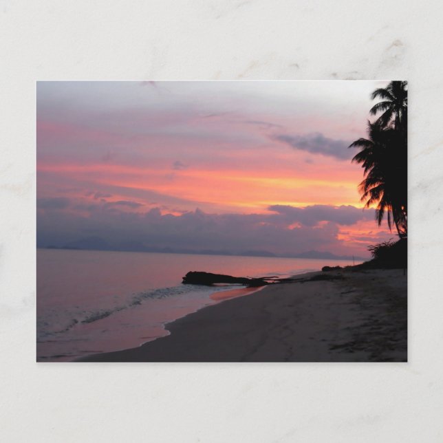 Koh Samui Ocean Sunset in Thailand Postcard (Front)