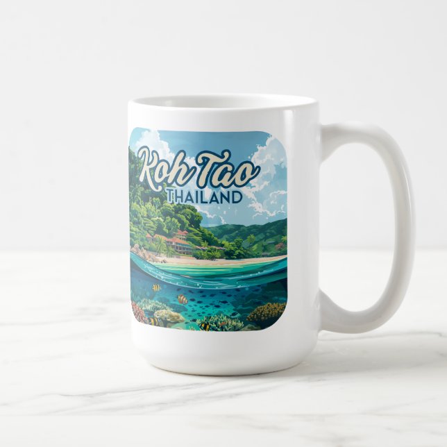 Koh Tao Thailand Asia Scuba Diving Beach Island Coffee Mug (Right)