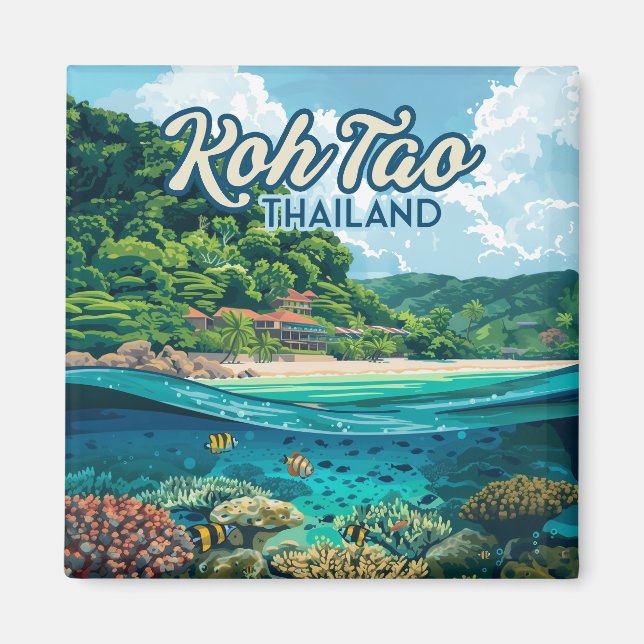 Koh Tao Thailand Asia Scuba Diving Beach Island Magnet (Front)