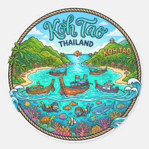 Koh Tao Thailand Classic Round Sticker