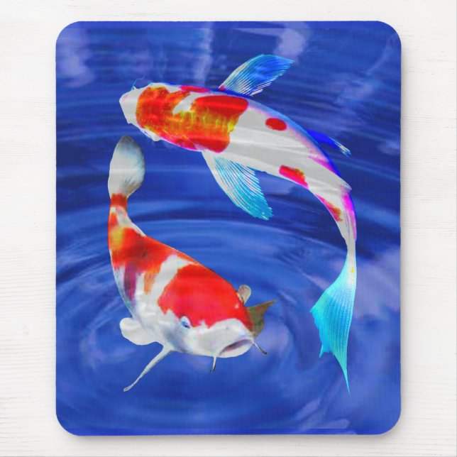 Kohaku Duo in Deep Blue Pond Mouse Pad (Front)
