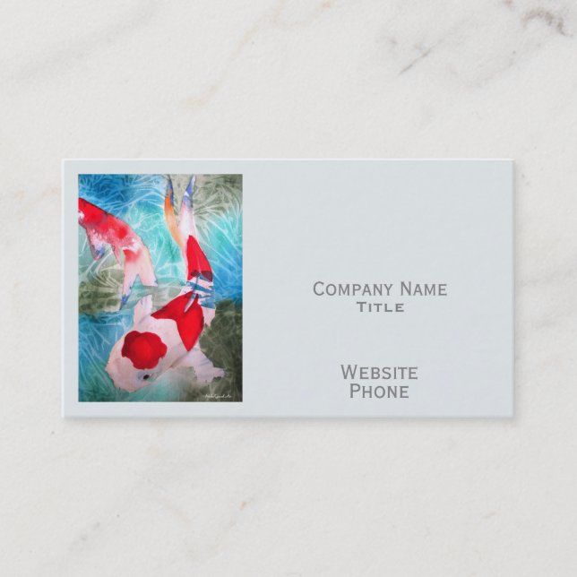 Kohaku Koi 2 Japanese Fish stylish oriental Business Card (Front)