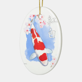 Kohaku Koi Ceramic Tree Decoration