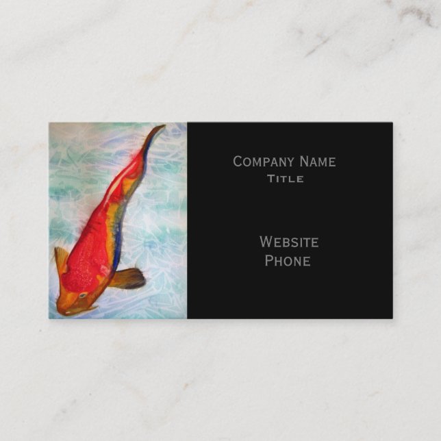 Kohaku Koi Japanese Fish stylish oriental Business Card (Front)