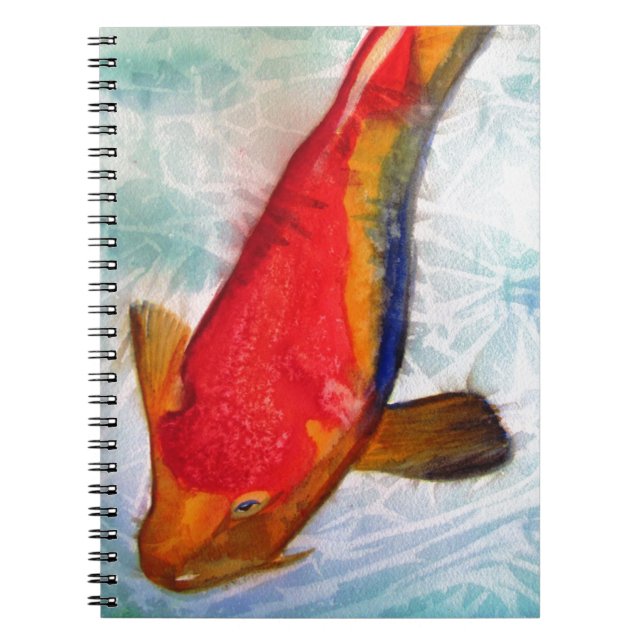 Kohaku Koi Japanese fish watercolor art Notebook (Front)