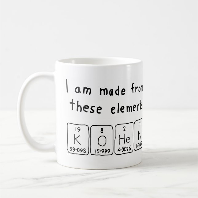 Kohen periodic table name mug (Left)