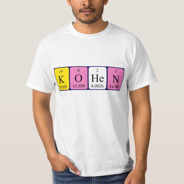 Kohen periodic table name shirt (Front)