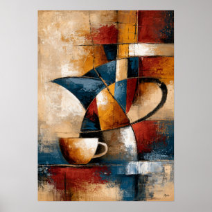 Kōhī Coffee Forms Japanese Geometric Coffee Art Poster