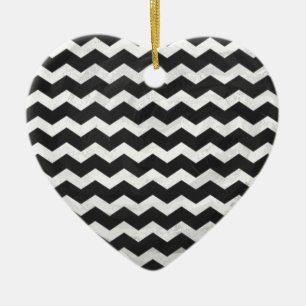 Kohl Black Chevron Pattern Ceramic Tree Decoration
