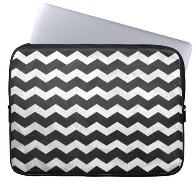 Kohl Black Chevron Pattern Laptop Sleeve (Front)