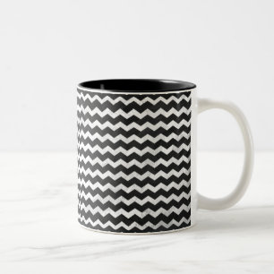 Kohl Black Chevron Pattern Two-Tone Coffee Mug
