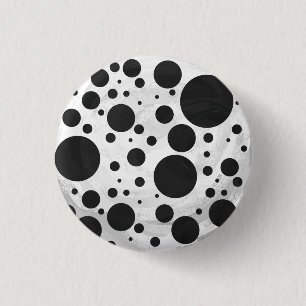 Kohl Black Polka Dot Pattern 3 Cm Round Badge