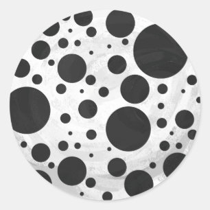 Kohl Black Polka Dot Pattern Classic Round Sticker