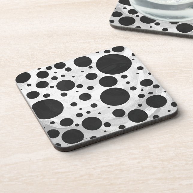 Kohl Black Polka Dot Pattern Coaster (Left Side)