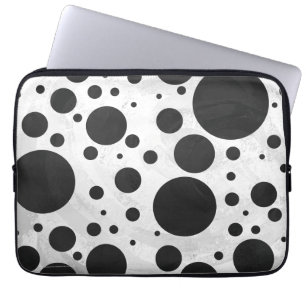 Kohl Black Polka Dot Pattern Laptop Sleeve