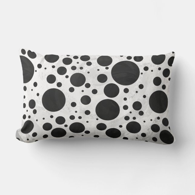 Kohl Black Polka Dot Pattern Lumbar Cushion (Front)