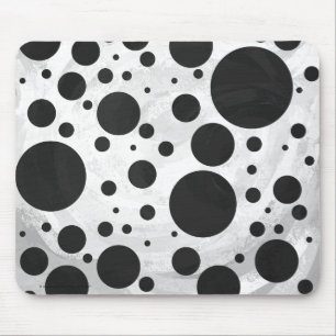 Kohl Black Polka Dot Pattern Mouse Pad