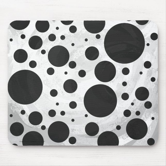 Kohl Black Polka Dot Pattern Mouse Pad (Front)
