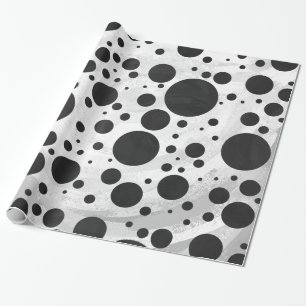 Kohl Black Polka Dot Pattern Wrapping Paper