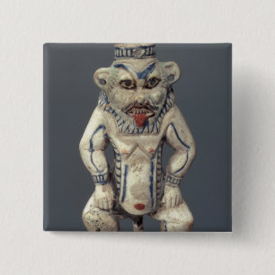 Kohl Pot, depicting the Egyptian household god Bes 15 Cm Square Badge