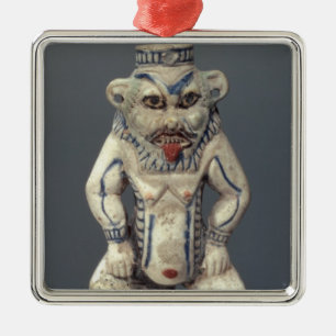 Kohl Pot, depicting the Egyptian household god Bes Metal Ornament