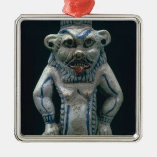 Kohl pot in the form of the god Bes, New Kingdom, Metal Tree Decoration