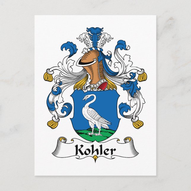 Kohler Family Crest Postcard (Front)
