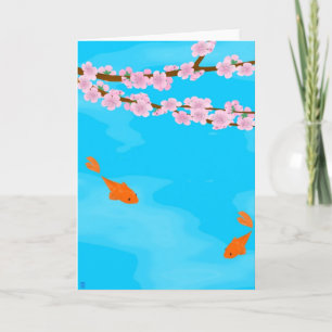 Koi and Sakura Greeting Card