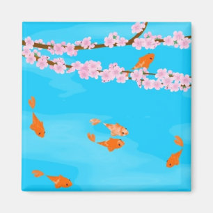 Koi and Sakura Magnet