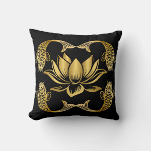 Koi Around Lotus Cushion