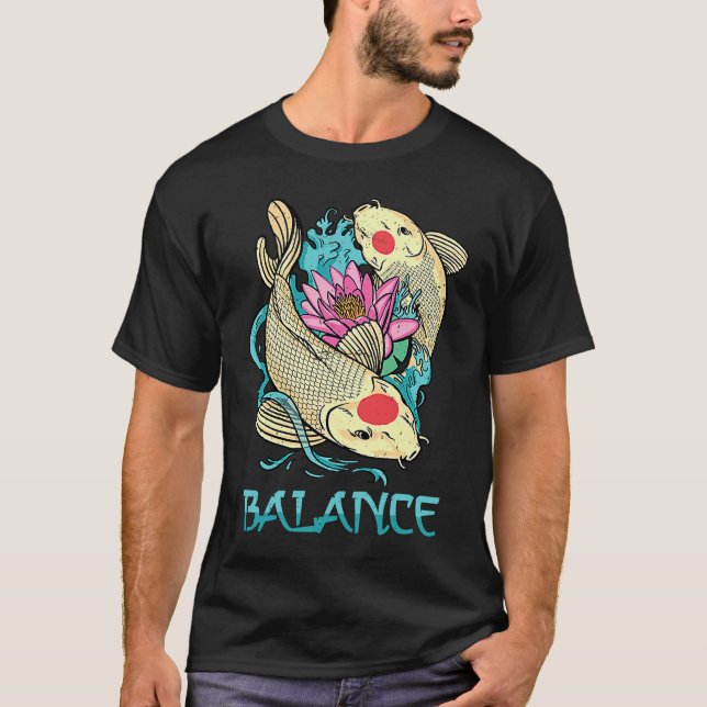 Koi  Balance  Minimalist  Peace  Fish  Petshop  Yo T-Shirt (Front)