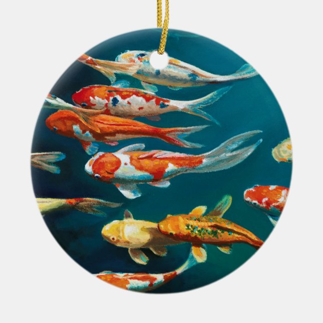 Koi Ballet -  Ceramic Ornament (Front)
