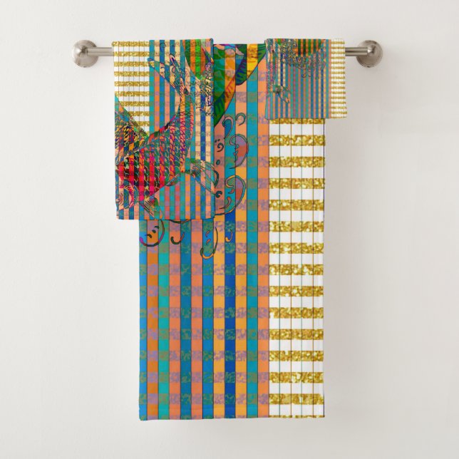 Koi Bathroom Towel Set (Insitu)