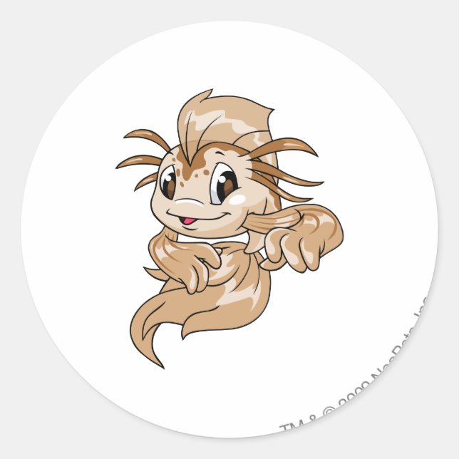 Koi Brown Classic Round Sticker (Front)