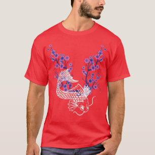 Koi Bubble Flower Sakura Tree Japanese Koi Carp Ni T-Shirt